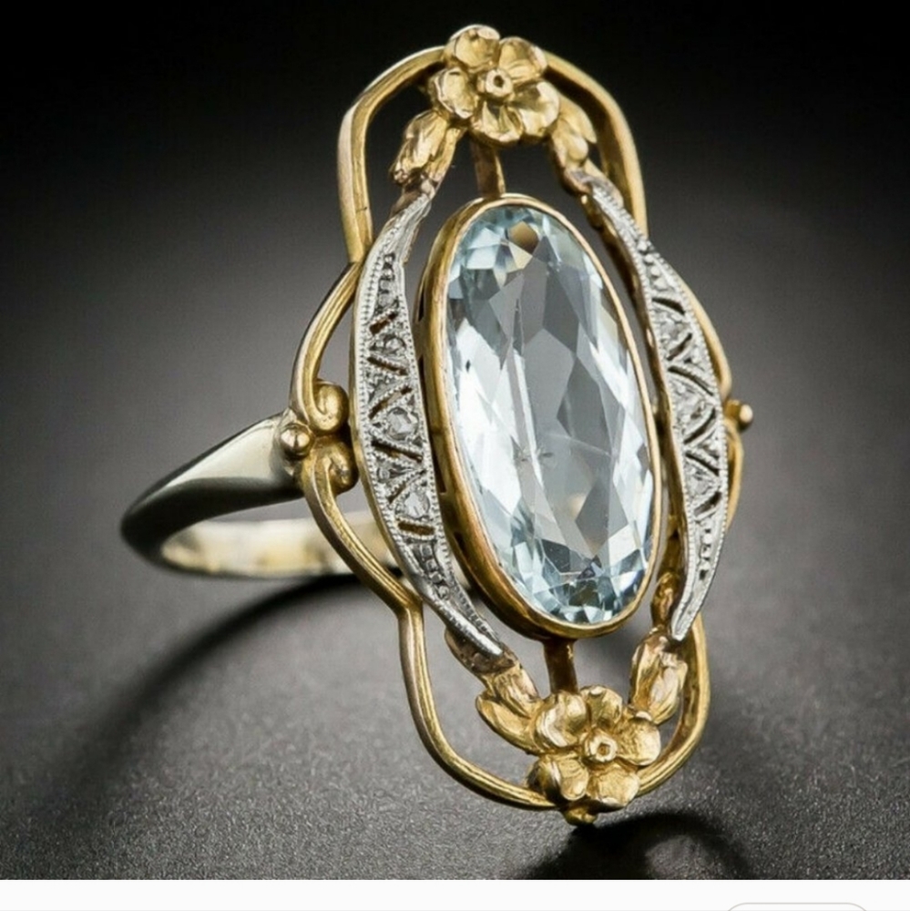 zicronia 925 sterling Sl The Material But The Color Is Gold - Picture 2 of 5
